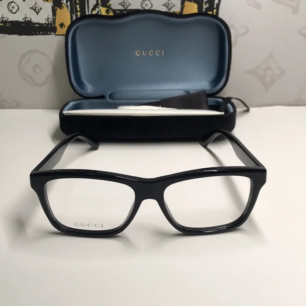New Authentic Gucci Black Eyeglasses GG1177o 004